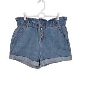 Women's Blank Paige Button Fly High Waist Jean Denim Shorts | Size Large